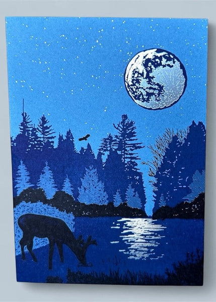 Astronomical Twilight Letterpress and Foil Greeting Card