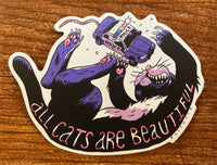 All Cats Are Beautiful Sticker - Color