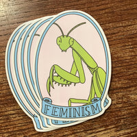 Praying Mantis Feminism Sticker