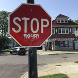 Stop Sign Sticker: Fascism Graffiti