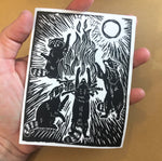 Raccoon Bonfire Sticker