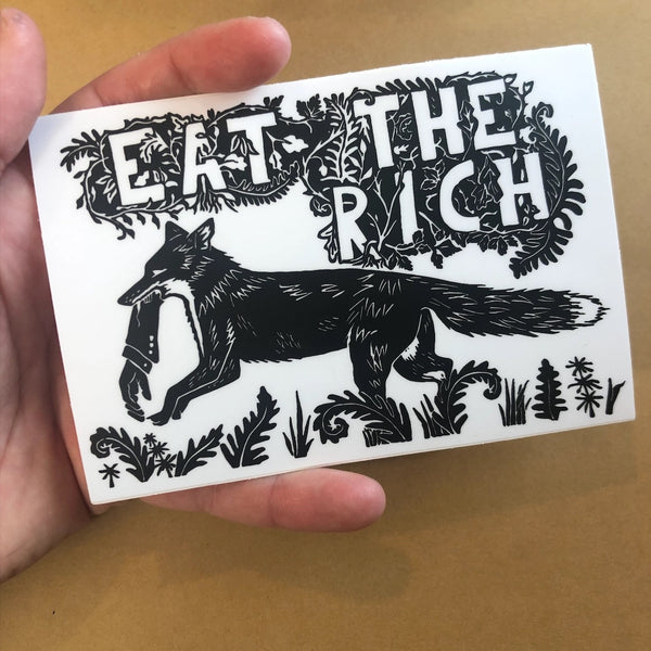 Eat the Rich Fox Sticker