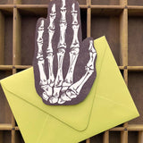 Skeleton Hand Shaped Card