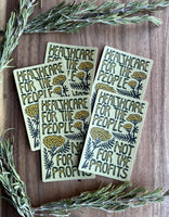 Healthcare for the People Not Profit Sticker