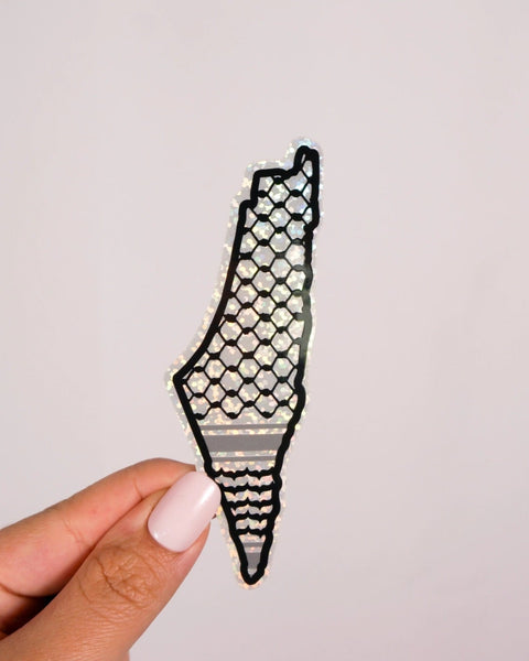 Palestine Map Kuffiyeh Sticker