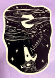 Glow in the Dark Screaming Possum Sticker