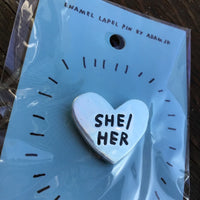 She/Her Pronoun Pins