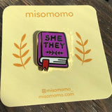 She/They Pronoun Pins