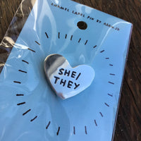 She/They Pronoun Pins