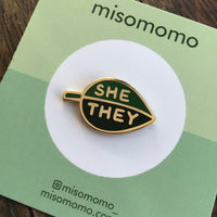 She/They Pronoun Pins