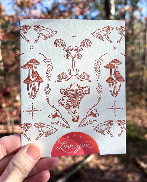 Mushroom Woodland Love You Card